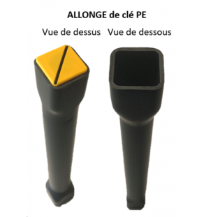 ALLONGE CLE PE Carré Male 50 /  Carré Femelle 50 Longueur 500 mm