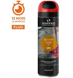 PEINTURE - Bombe Traçante Rouge Fluorescente FLUO TP 12 mois Aérosol - 8660011