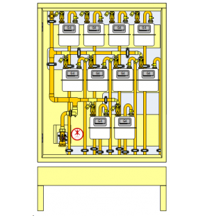 PLACARD Technique Gaz 10 Cpt G4 BP Vertical avec Socle