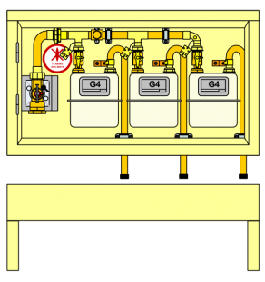 PLACARD Technique Gaz 3 Cpt G4 BP Horizontal avec Socle