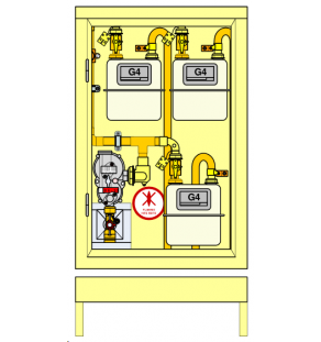 PLACARD Technique Gaz 3 Cpt G4 BP Réduit avec Socle