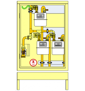 PLACARD Technique Gaz 3 Cpt G4 BP Vertical avec Socle