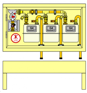 PLACARD Technique Gaz 3 Cpt G4 MP 21 MB Horizontal avec Socle