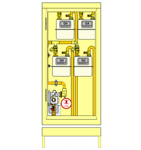 PLACARD Technique Gaz 4 Cpt G4 BP Réduit avec Socle