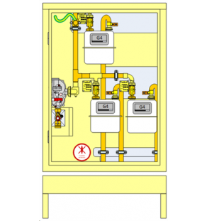 PLACARD Technique Gaz 3 Cpt G4 MP 21 MB Vertical avec Socle