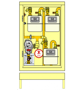 PLACARD Technique Gaz 3 Cpt G4 MP 21 MB Réduit avec Socle