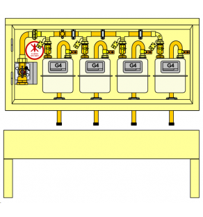 PLACARD Technique Gaz 4 Cpt G4 BP Horizontal avec Socle