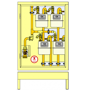 PLACARD Technique Gaz 4 Cpt G4 BP Vertical avec Socle