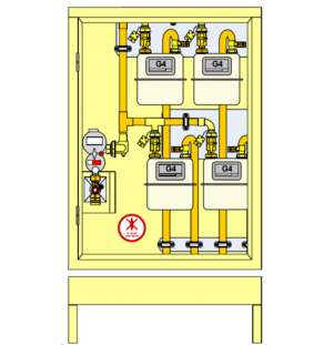 PLACARD Technique Gaz 4 Cpt G4 MP 21 MB Vertical avec Socle