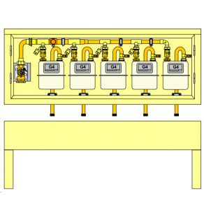 PLACARD Technique Gaz 5 Cpt G4 BP Horizontal avec Socle