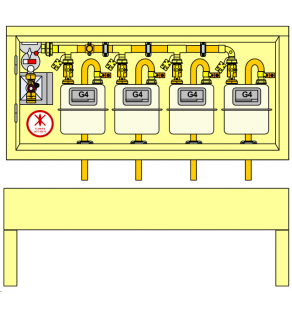 PLACARD Technique Gaz 4 Cpt G4 MP 21 MB Horizontal avec Socle