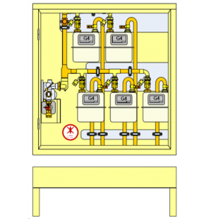 PLACARD Technique Gaz 5 Cpt G4 MP 21 MB Vertical avec Socle