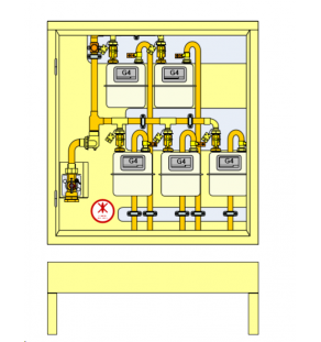 PLACARD Technique Gaz 5 Cpt G4 BP Vertical avec Socle