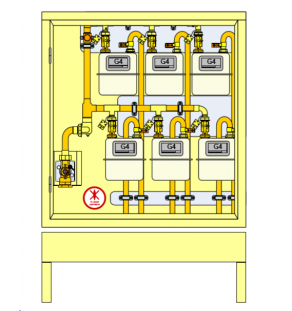 PLACARD Technique Gaz 6 Cpt G4 BP Vertical avec Socle