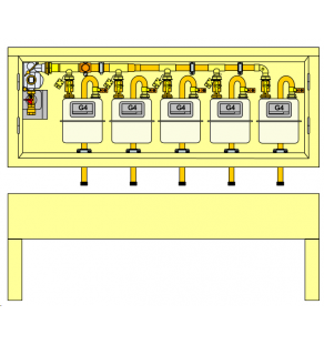 PLACARD Technique Gaz 5 Cpt G4 MP 21 MB Horizontal avec Socle