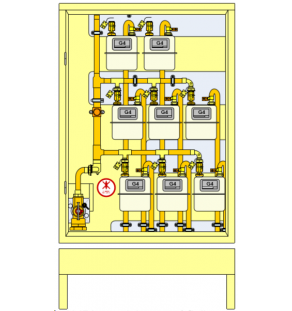 PLACARD Technique Gaz 8 Cpt G4 BP Vertical avec Socle