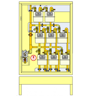 PLACARD Technique Gaz 8 Cpt G4 MP 21 MB Vertical avec Socle