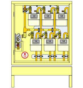 PLACARD Technique Gaz 6 Cpt G4 MP 21 MB Vertical avec Socle